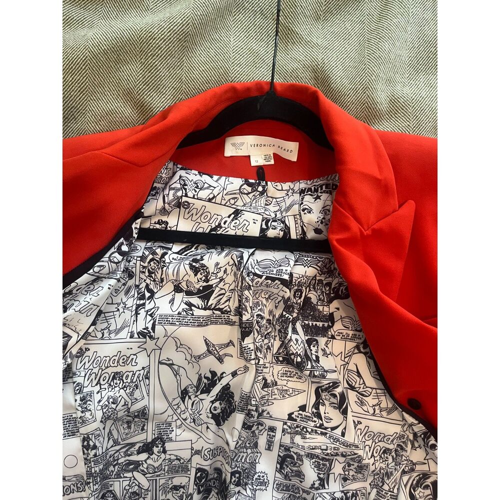 NWOT Veronica Beard x Wonder Woman Miller Dickey Jacket - Red/Gold - Size 12 - Picture 7 of 9